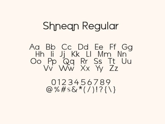 Shnean Font PNG with transparent background - Preview 3