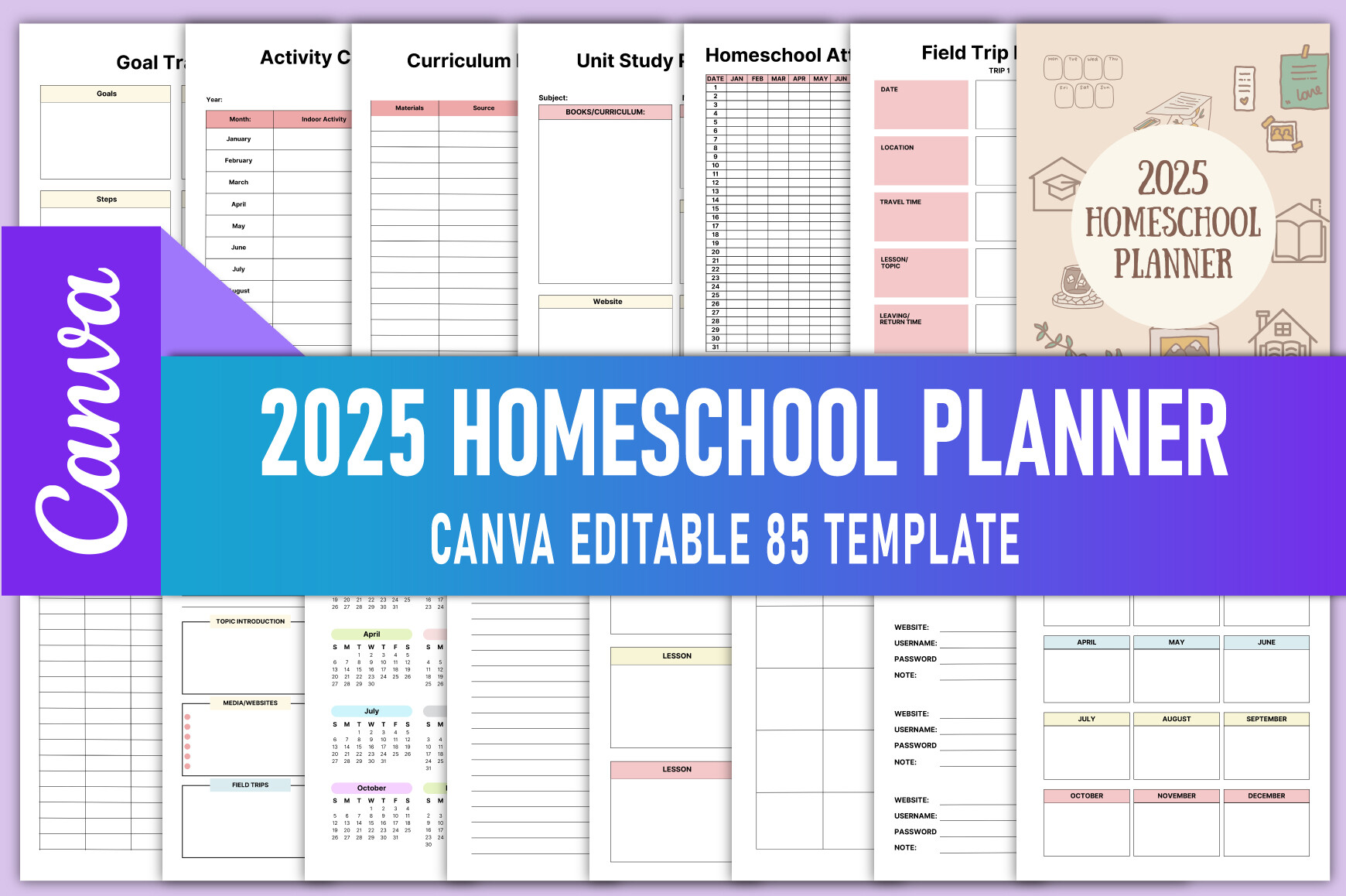 2025 Homeschool Planner Canva KDP
