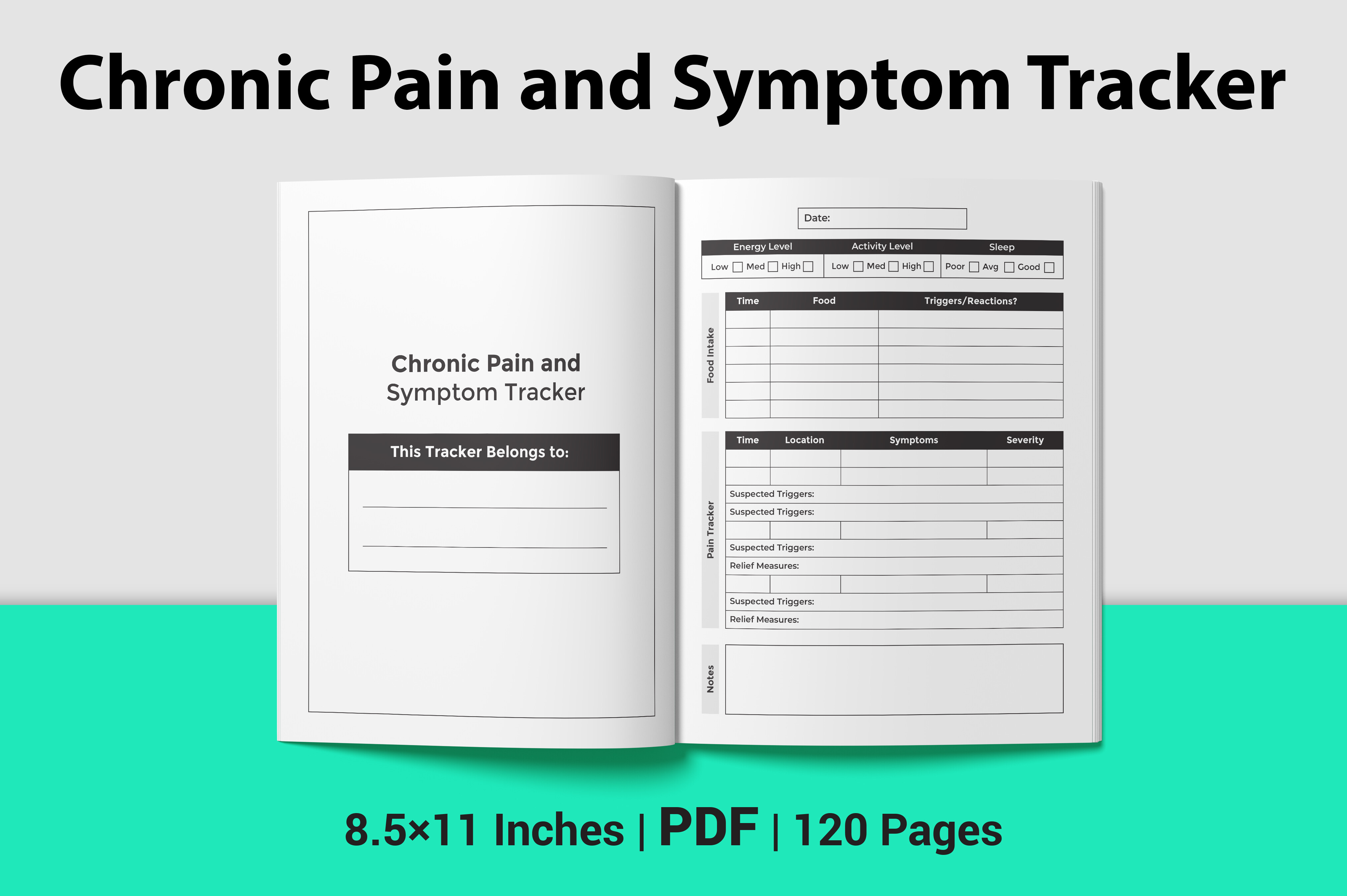 Chronic Pain and Symptom Tracker Graphic by KDP Unique · Creative Fabrica