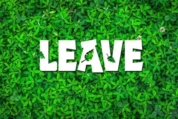 Green Nature Font PNG with transparent background - Preview 1