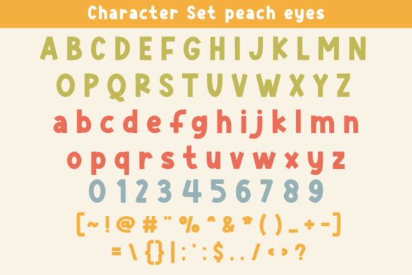 Peach Eyes Font PNG with transparent background - Preview 2