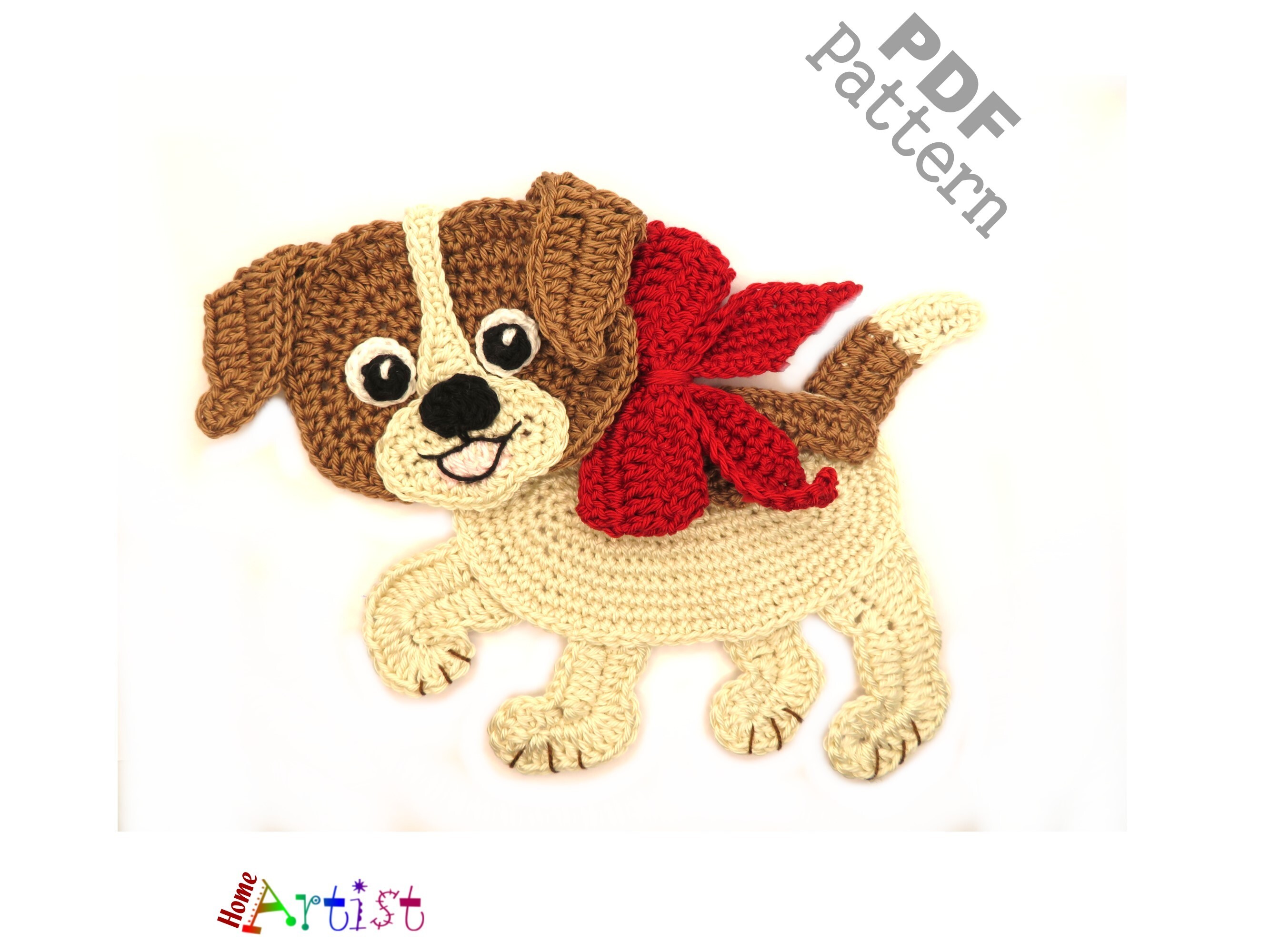 Puppy Dog Crochet Applique Pattern