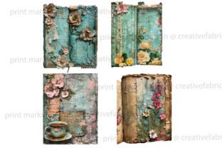 Vintage Junk Journal Kit PNG Bundle Graphic by Print Market Designs ...