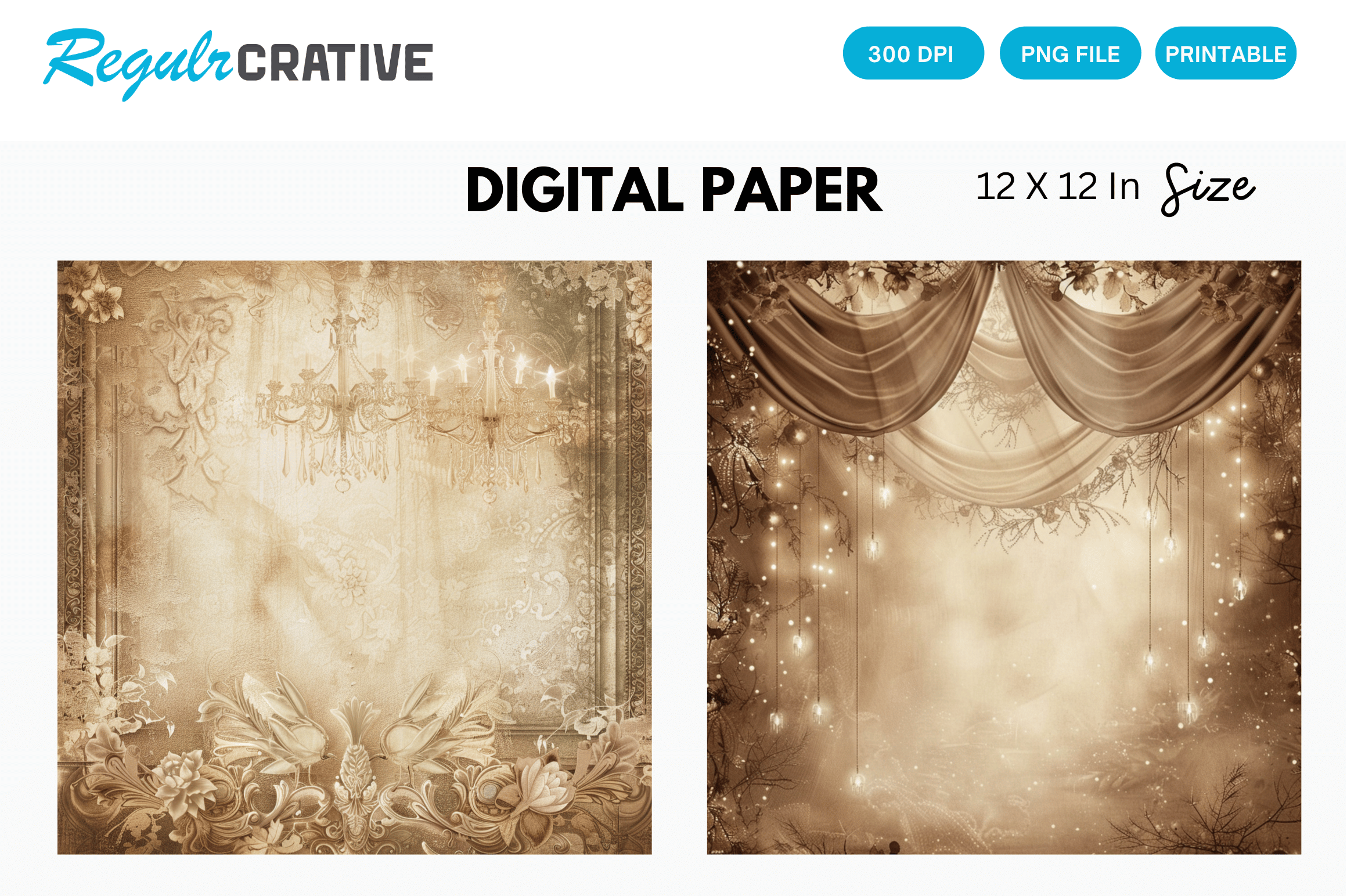 Wedding Fantasy Flowers Digital Paper Graphic by Regulrcrative ...