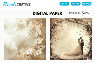 Wedding Fantasy Flowers Digital Paper Graphic by Regulrcrative ...