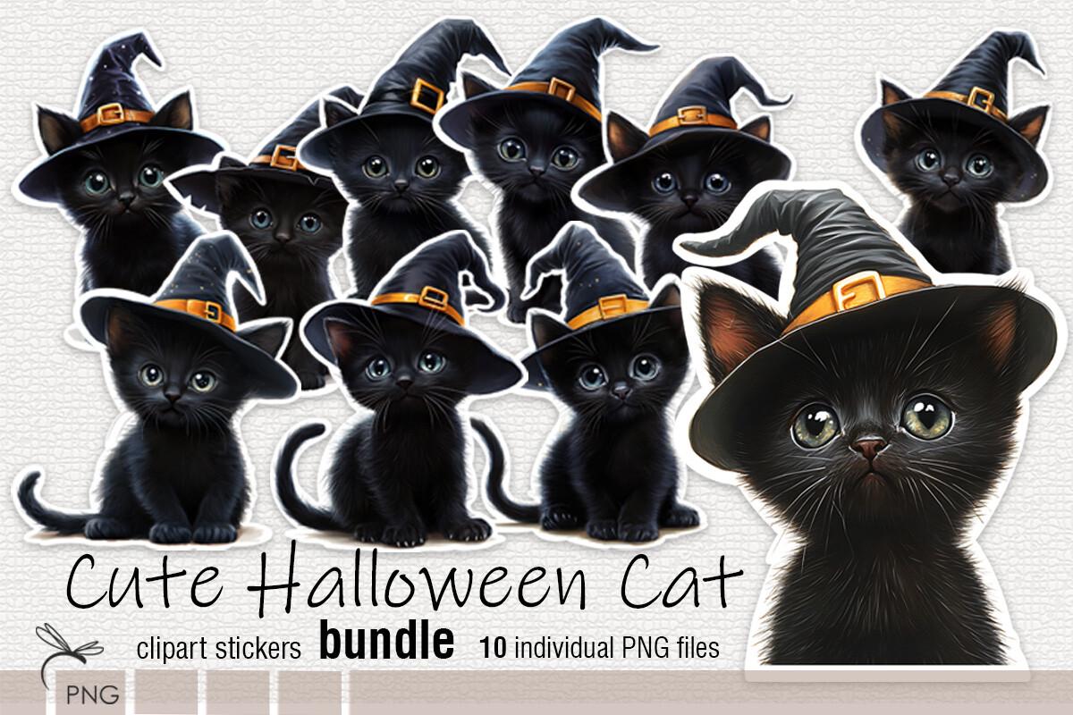 Сute Black Cat for Halloween Graphic by Dragonart · Creative Fabrica