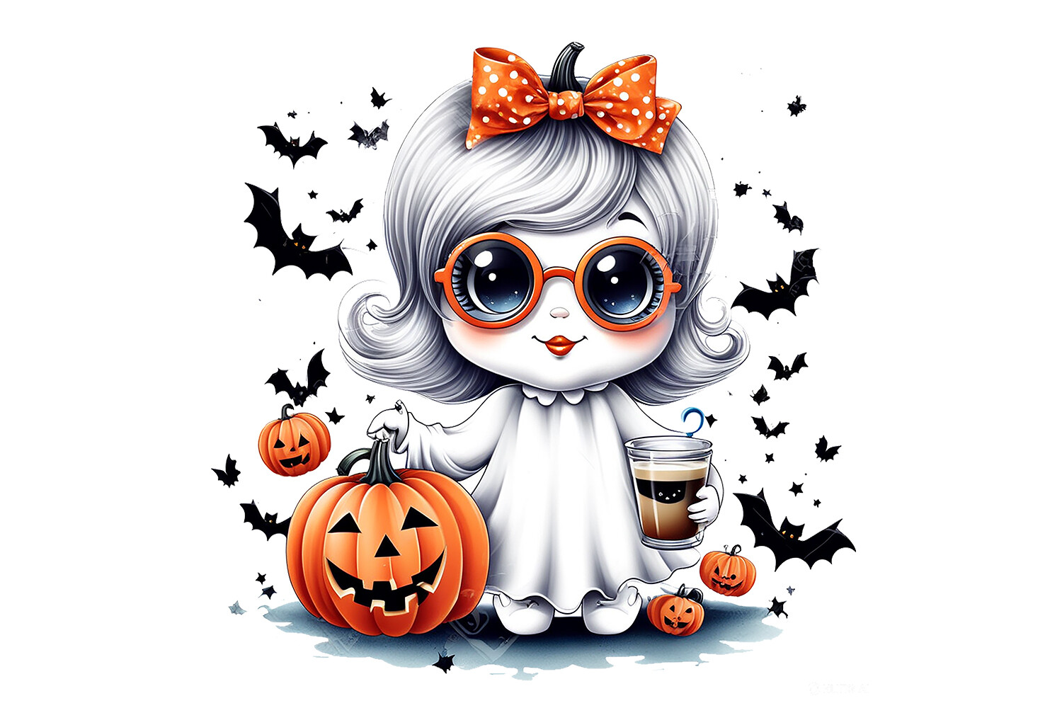 Adorable Halloween Ghost PNG Graphic by Lisna.Craft · Creative Fabrica