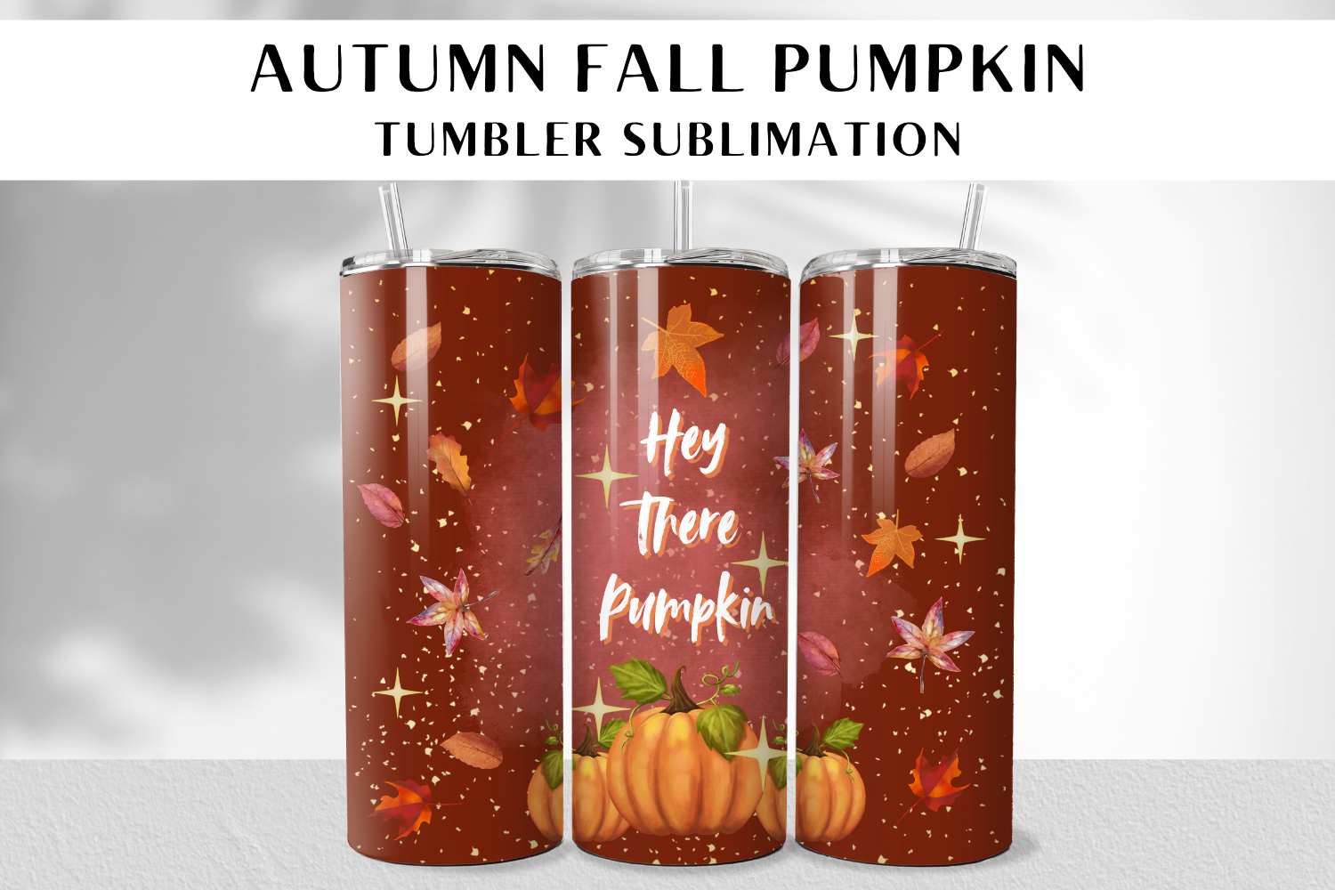 Autumn Fall Pumpkin Tumbler Wrap Graphic by Lily Kairie · Creative Fabrica