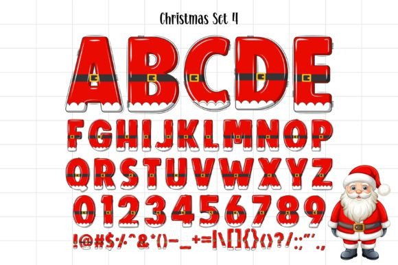 Christmas Set Font PNG with transparent background - Preview 4