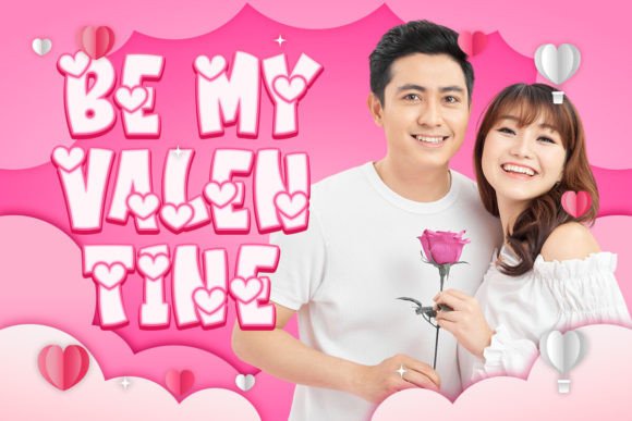 Couple Valentine Font PNG with transparent background - Preview 2
