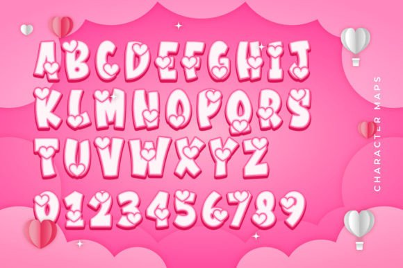 Couple Valentine Font PNG with transparent background - Preview 5