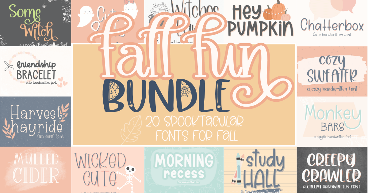 Letras Fall Fun Fall Fun Font Bundle Bundle · Creative Fabrica