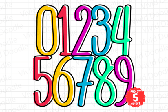 Rainbow School Font PNG with transparent background - Preview 1