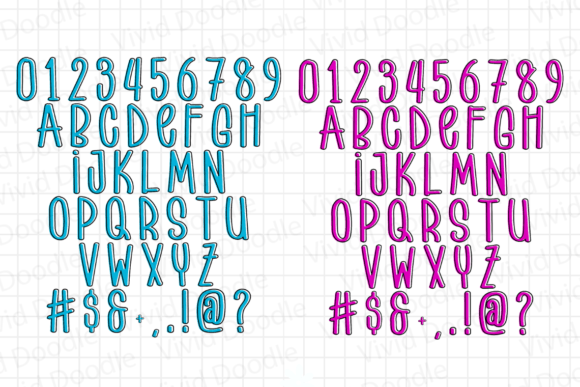 Rainbow School Font PNG with transparent background - Preview 3