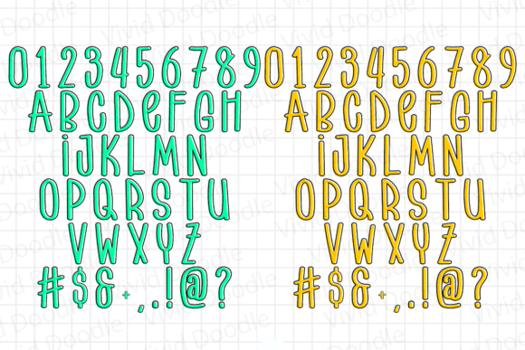 Rainbow School Font PNG with transparent background - Preview 4