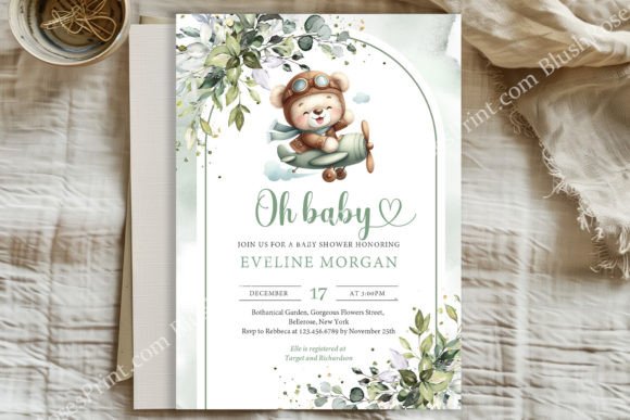 Teddy Bear Pilot Gender Neutral Arch Inv