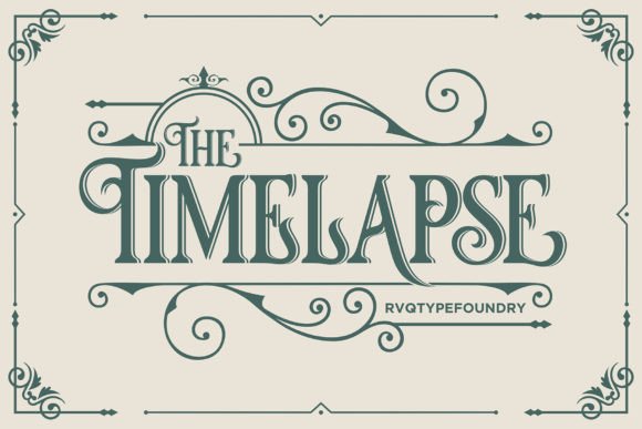 Preview specimen of Timelapse blackletter font