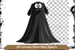 Cartoon Dog Ghost Clipart Bundle Graphic by DiFlow-Rin · Creative Fabrica