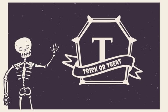 Coffin Halloween Monogram Font PNG with transparent background - Preview 1