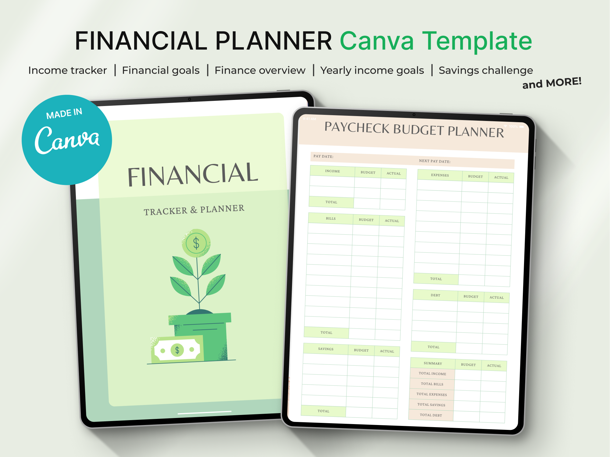 Financial Planner, Canva Template