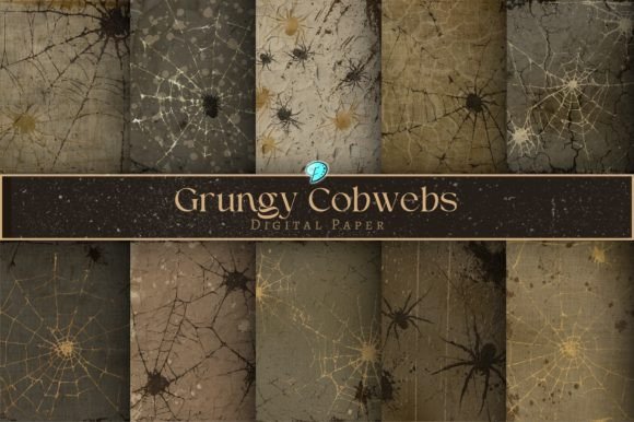 Grungy Cobwebs Digital Papers