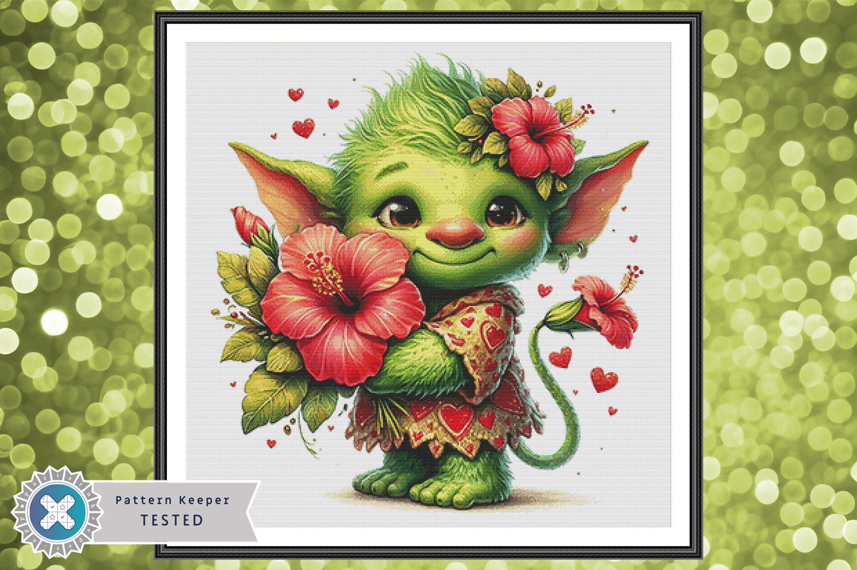 Hibiscus Goblin Cross Stitch Pattern PDF