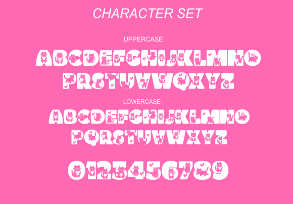 Love Cat Font PNG with transparent background - Preview 1