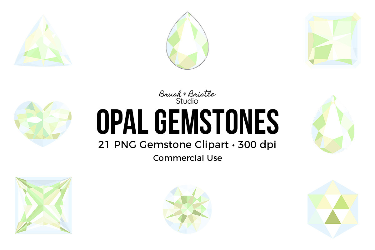 Opal Gpu Opal Gemstone Clip Art Graphic by brushandbristlestudio · Creative Fabrica