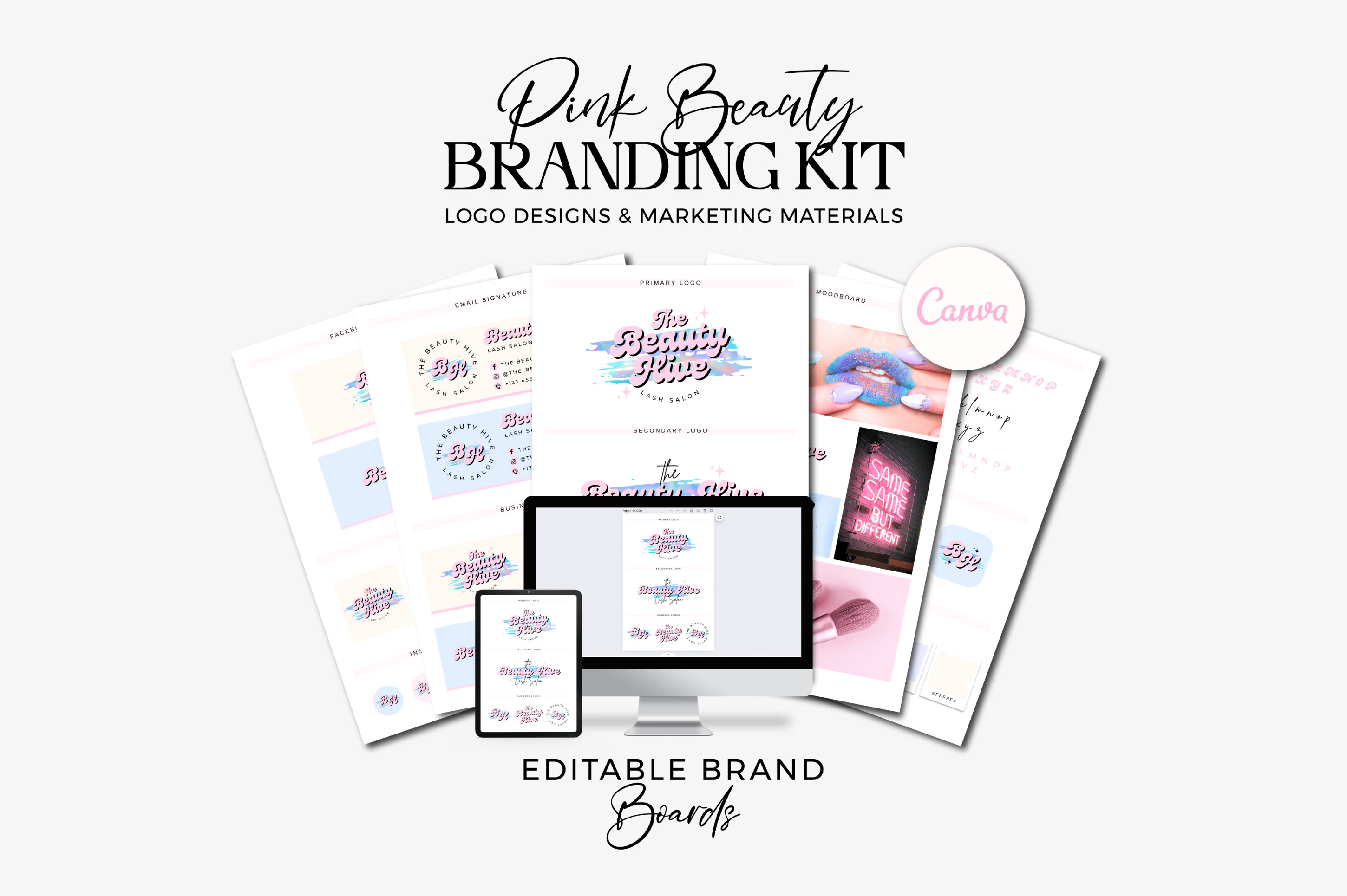 Pink Beauty DIY Branding Kit for Canva