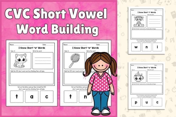 PreK CVC Words Short Vowel Worksheets