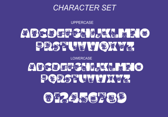Pretty Cat Font PNG with transparent background - Preview 2