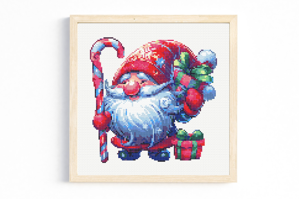 Santa Gnome Cross Stitch Pattern