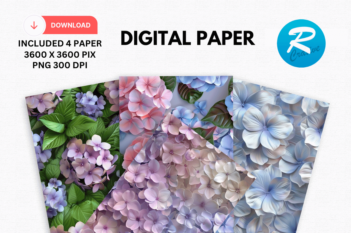 Watercolor Floral Digital Paper Design Graphic by Regulrcrative ...