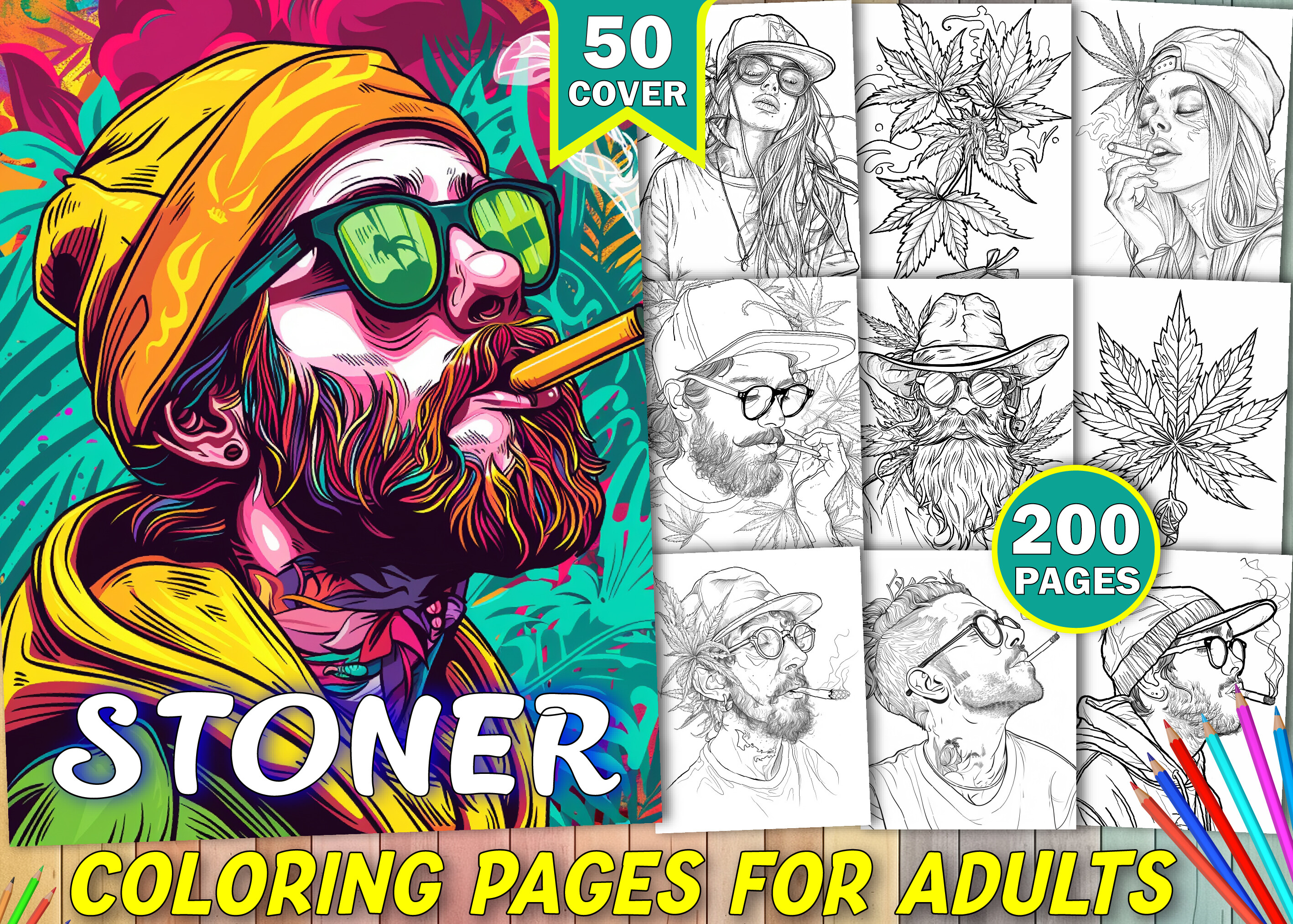 200 Stoner Coloring Book for Adults