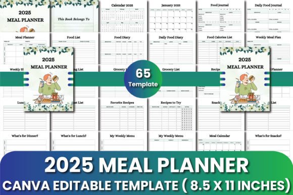 2025 Meal Planner Canva Templates