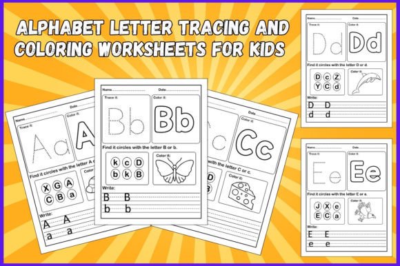 Alphabet Tracing & Coloring Worksheets