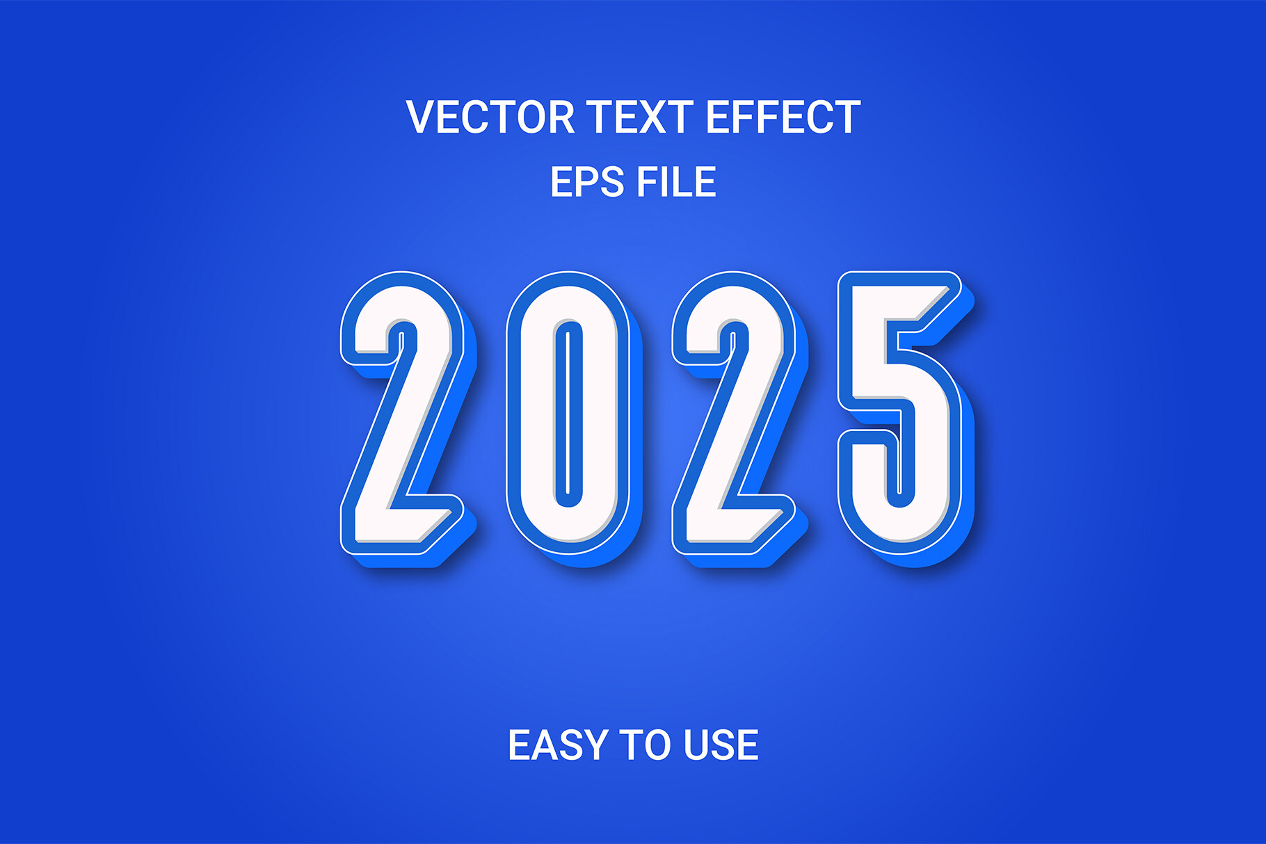 Blue 3D Vector Text Effect in 2025 Graphic by fokira.shimul · Creative ...