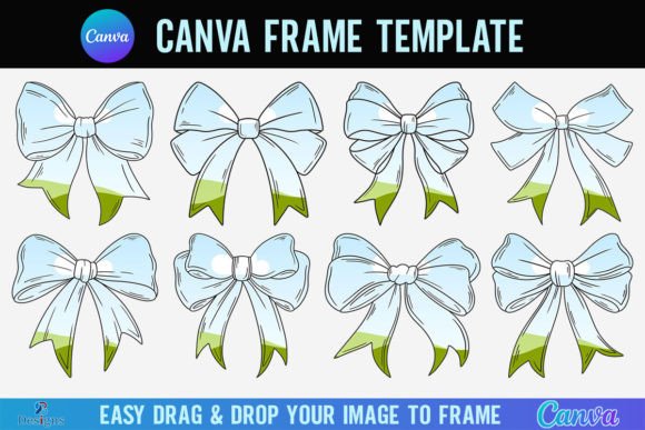 Bow Canva Frame Template Coquette Ribbon