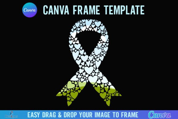 Cancer Awareness Ribbon Canva Heart Bow