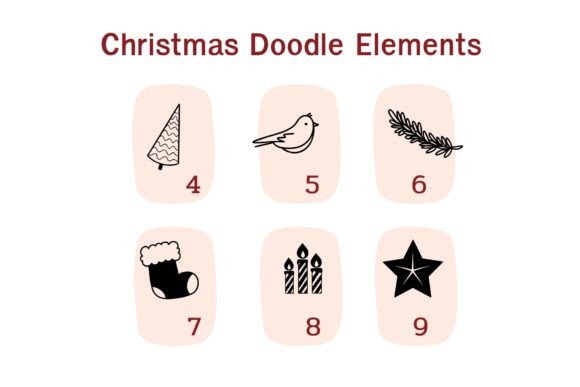 Christmas Doodle Elements Font - Preview 3
