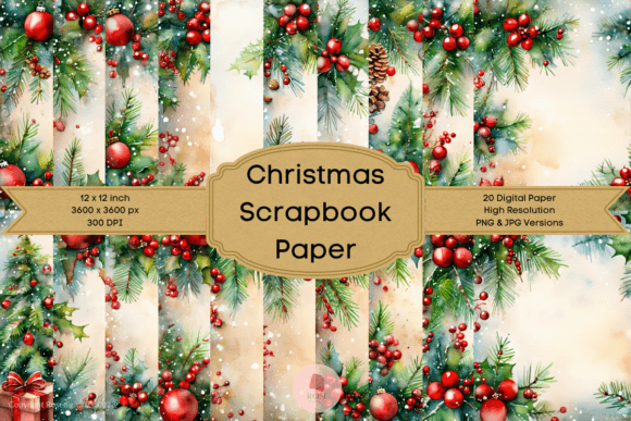 Christmas Scrapbook Papers 1 Graphics