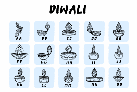 Diwali Font PNG with transparent background - Preview 1