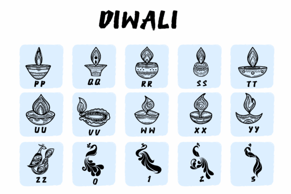 Diwali Font PNG with transparent background - Preview 2
