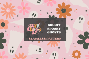 Halloween Ghost Floral Pattern Graphic by skyydesignsco · Creative Fabrica