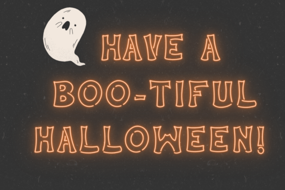 Neon Halloween Font PNG with transparent background - Preview 2