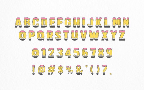 Pencil Army Font PNG with transparent background - Preview 1