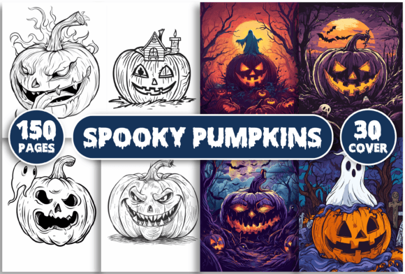 Spooky Pumpkins Coloring Book for Adults