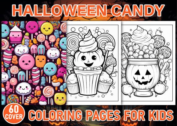 300+ Halloween Candy Coloring Pages