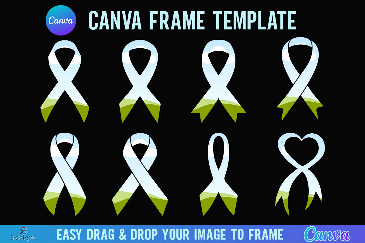 Awareness Ribbon Canva Frame Cancer Pink