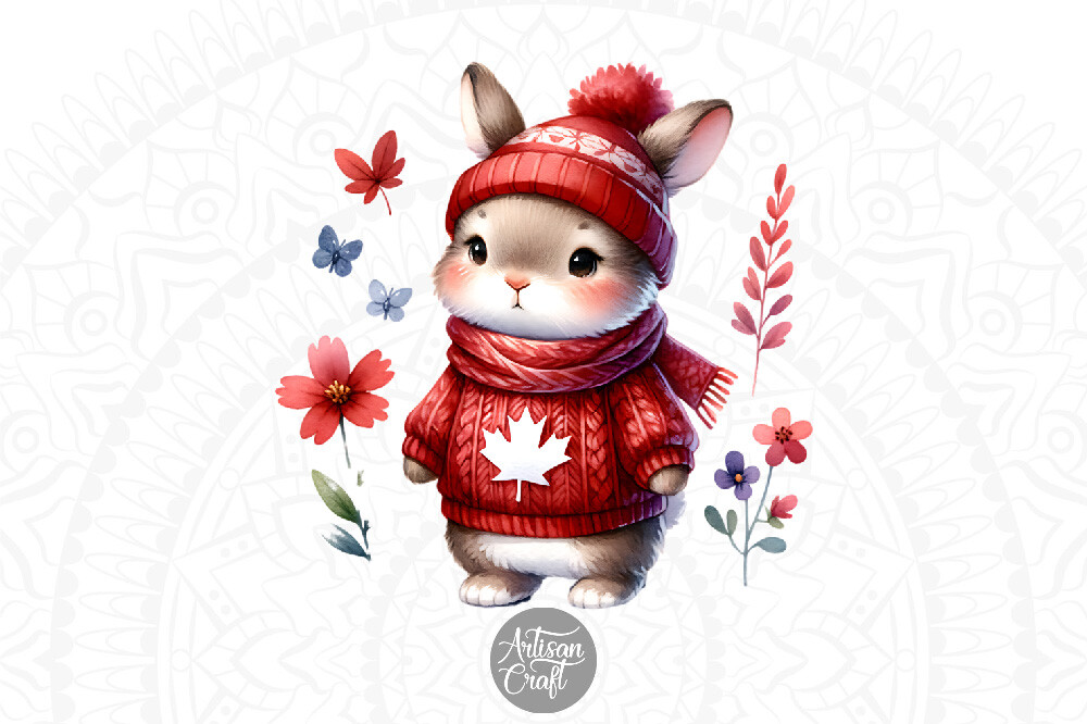 Cute Rabbit Clipart, Winter Rabbit Bunny Graphic by Artisan Craft SVG ...